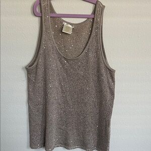 Matty M Silver Sequin Tank Top